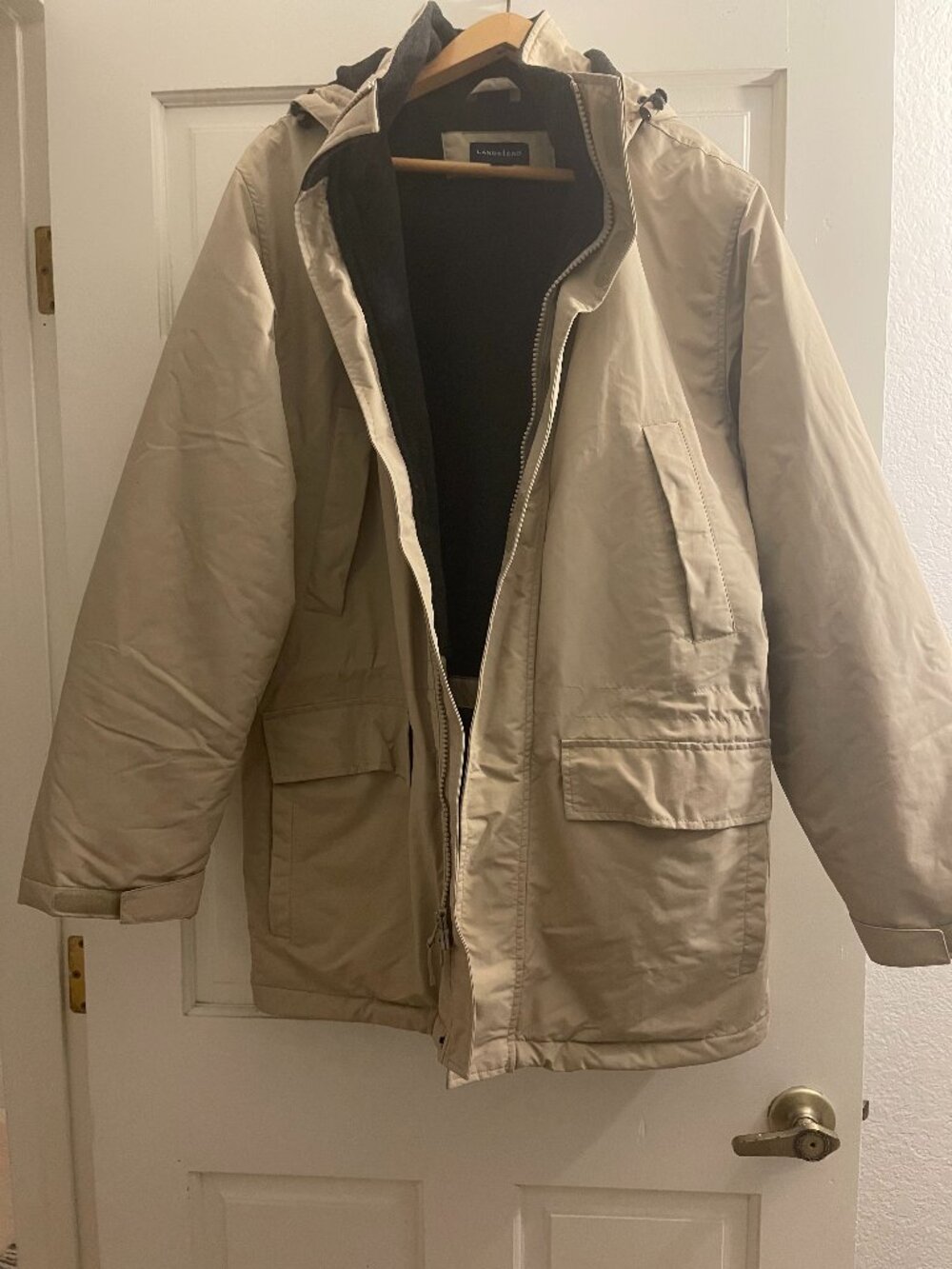 Lands End Men's tan utility chore field jacket size M gorpcore barn